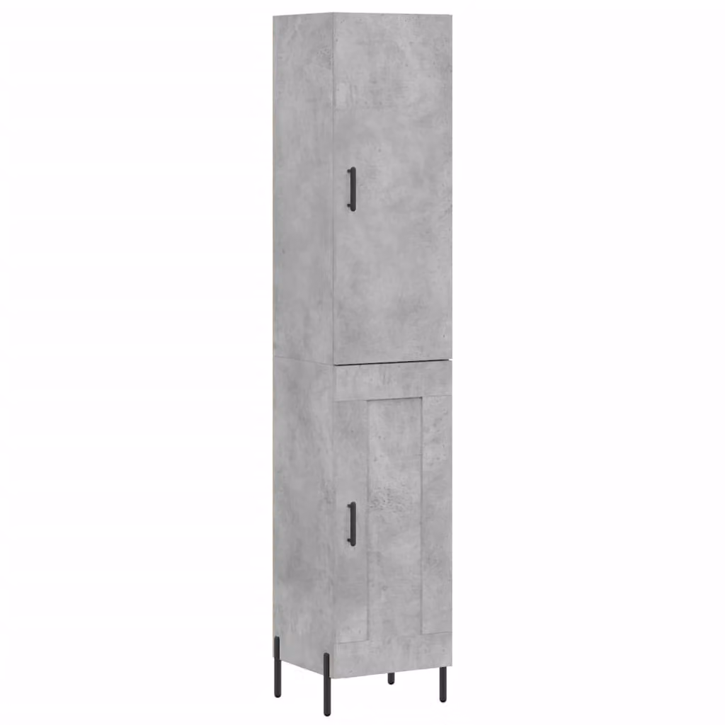 Credenza Grigio Cemento 34,5x34x180 cm in Legno Multistrato