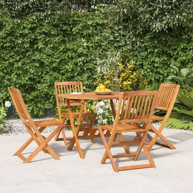 Set da Pranzo per Giardino 5 pz in Legno Massello di Acacia 3152902