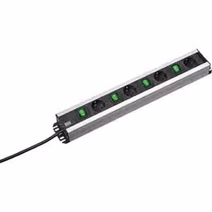 Bachmann 300.049 Innenraum 4AC outlet(s) 2m Schwarz - Silber Verlängerungskabel (300.049)