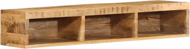 Mobile TV da parete vidaXL in legno di mango massello marrone L: 100 cm, P: 30 cm, H: 19 cm