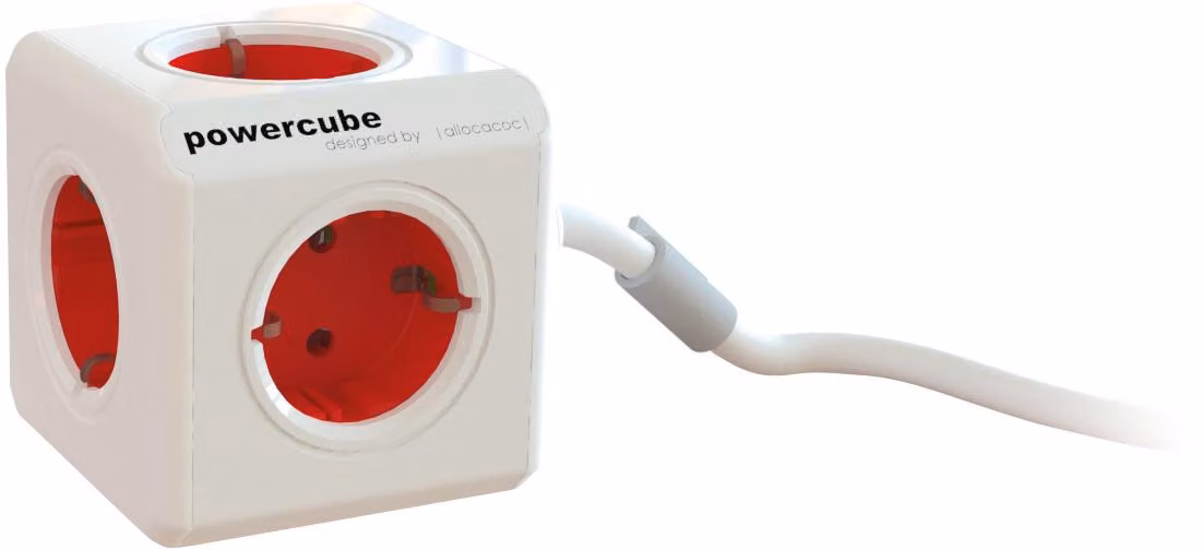 PowerCube Extended 5 prese 1,5 m, rosso