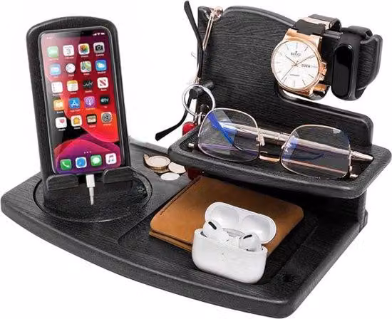 Regalo da uomo: cassetto portaoggetti in legno per chiavi e orologio