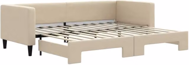 Divano letto | Sof¨¤ letto | Letto singolo Estraibile Crema 80x200 cm Tessuto