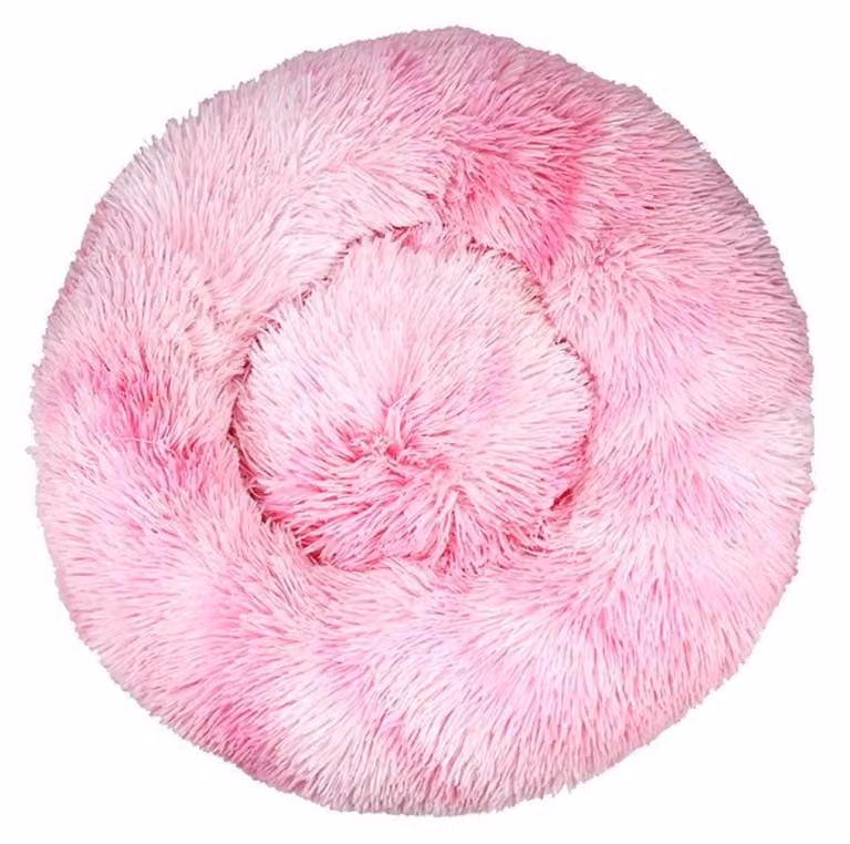 Cuccia per cani, cuccia per gatti, morbida, rotonda, in peluche, 100 cm, rosa
