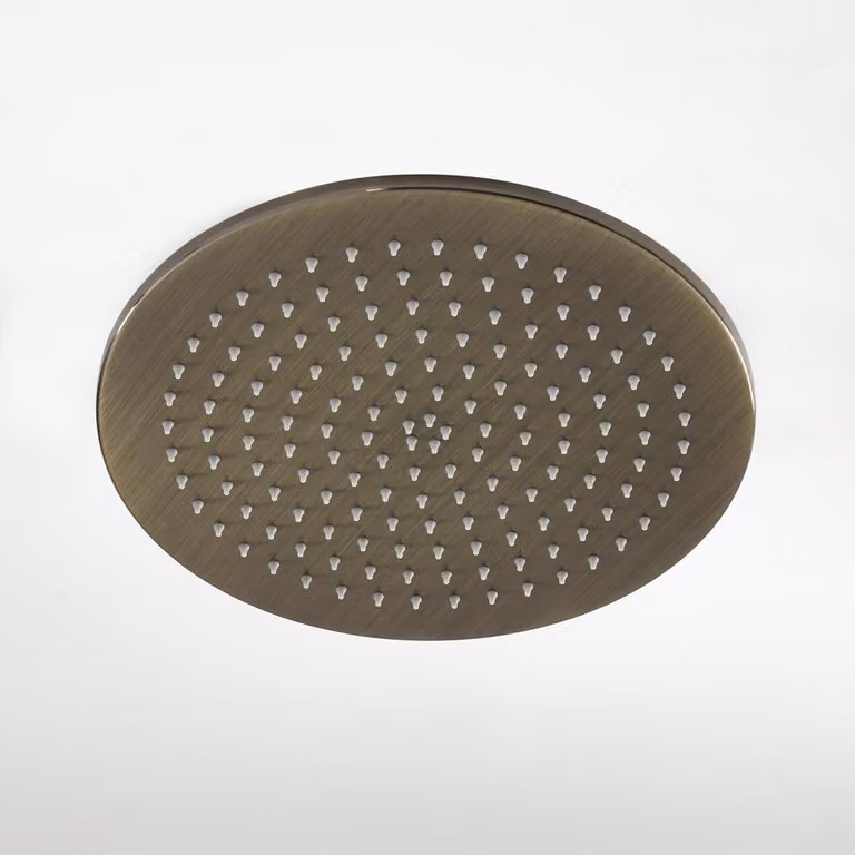 Soffione Doccia Rotondo da 300mm in Acciao Inox - Ottone Spazzolato