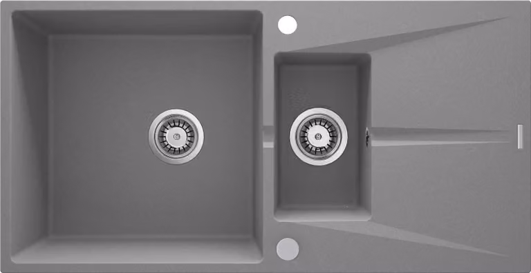 1.5-bowl granite sink with drainer