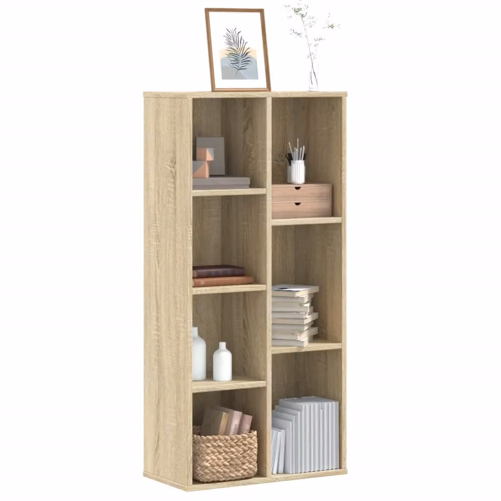 Libreria moderna vidaXL in legno multistrato e MDF, colore beige e marrone, da appendere al muro, L 50 cm x P 25 cm x H 105 cm
