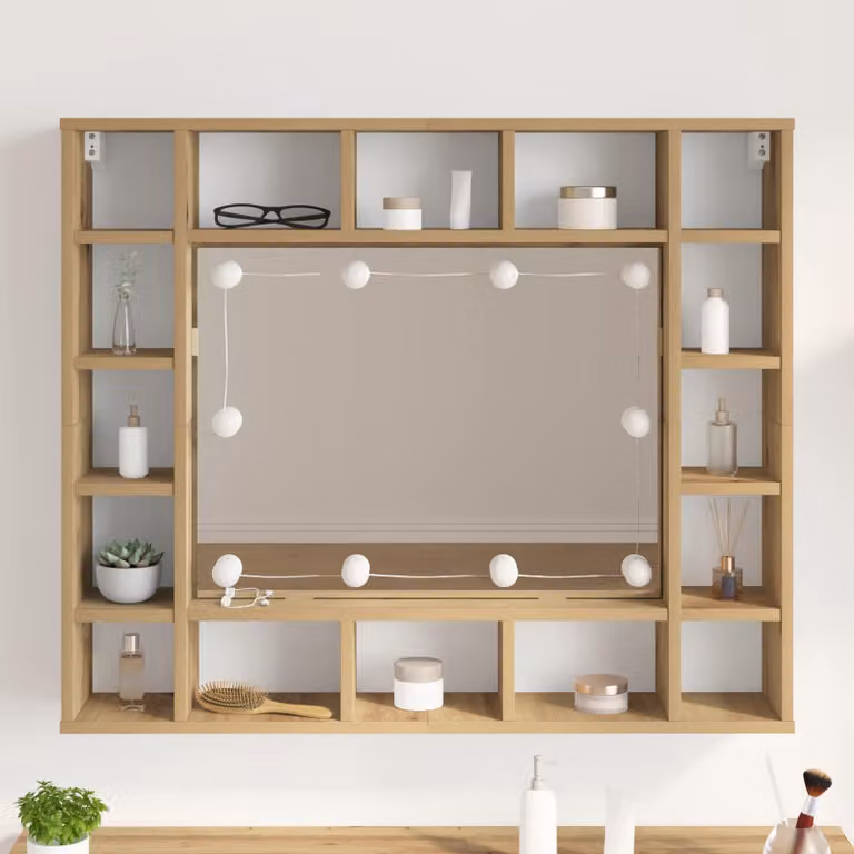 Luci LED per specchio vidaXL bianche in plastica con alimentazione USB, L/P/H: 4,5 x 4,5 x 4,7 cm