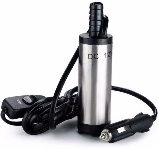 Pompa diesel-acqua da 12 V - 38 mm - con attacco per accendisigari - pompa per olio/acqua - per auto, camper e barche - piccola pompa aspirante - per il pompaggio di gasolio da riscaldamento, gasolio e acqua