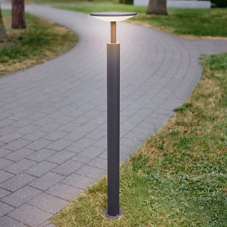 Lampioncino da giardino Fenia Lucande, Nero, Alluminio, Moderno, Lampada LED da esterni