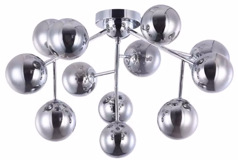 Casa Padrino plafoniera da soggiorno argento Ø 60 x H. 20 cm - lampada da soffitto con paralumi sferici