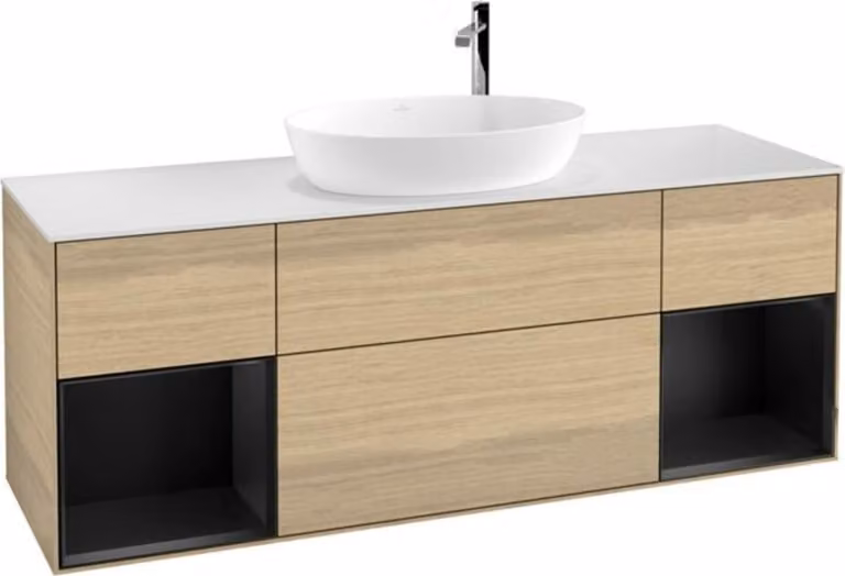 Mobiletto V&B Finion 160cm, Pl wh. m, Reg bla m Lac, Oa ven