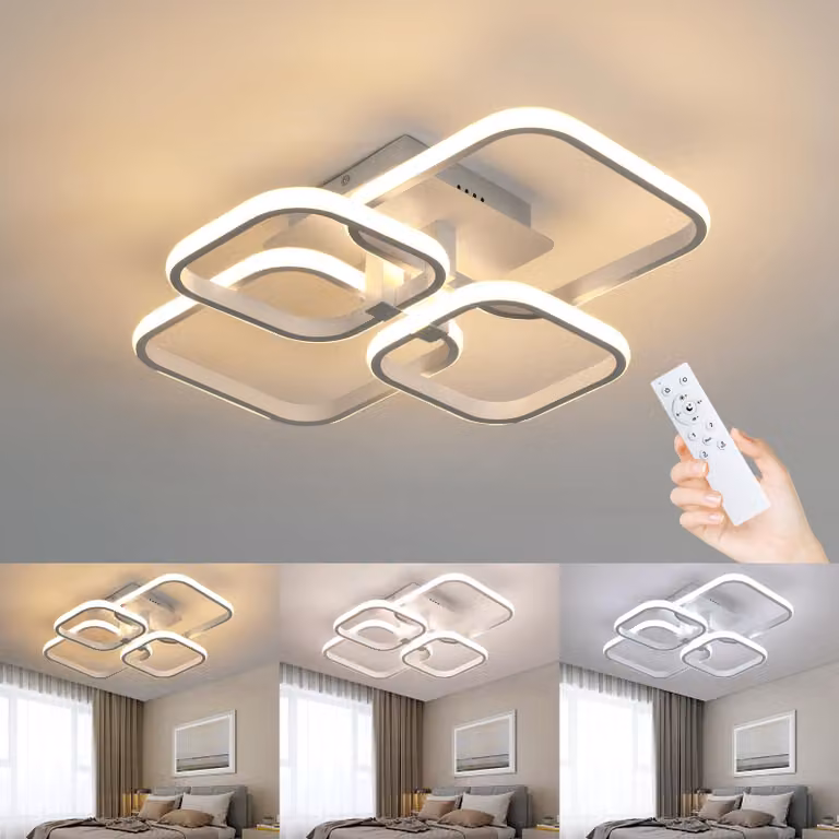 Lampada a LED da soffitto, dimmerabile, 48W, 5400LM, con telecomando