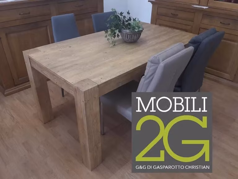Tavolo rettangolare allungabile in abete spazzolato Mobili 2G colore rovere naturale L: 140 cm, P: 90 cm