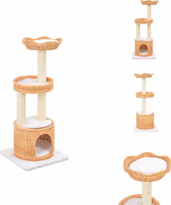 vidaXL Tiragraffi per gatti in sisal Legno naturale di salice - Tiragraffi