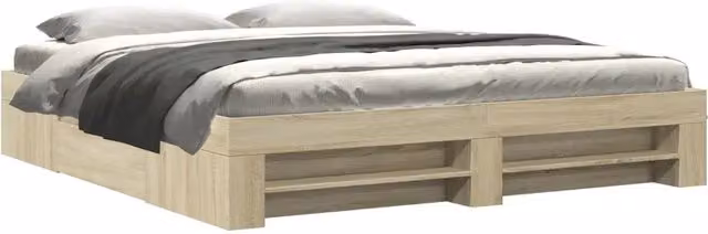 Letto matrimoniale | Letto per adulti | Giroletto senza Materasso Rovere Sonoma 180x200cm in Truciolato