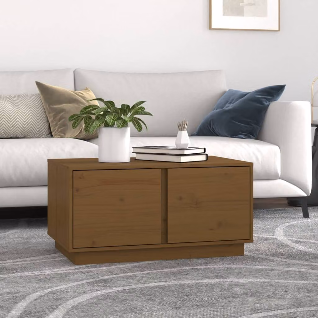 Maison Exclusive - Tavolino da salotto marrone miele 80x50x40 cm in legno massello di pino