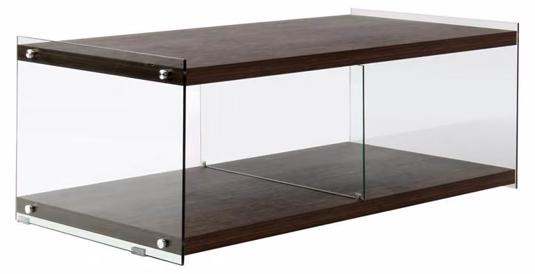 Padiro - Mobile TV - 120 x 60 x 45 cm - Marrone chiaro - MDF e vetro temperato - con spazio contenitivo