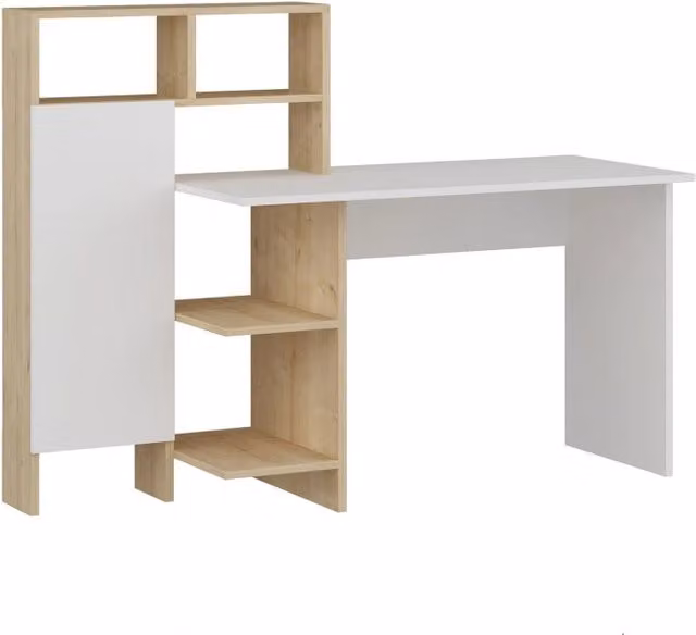 Scrivania in legno "Bugra" - 135 x 60 x 111 cm - Bianco