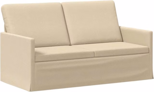 Divano a 2 posti moderno vidaXL in tessuto beige con struttura in metallo L: 150 cm, P: 81 cm, H: 82 cm