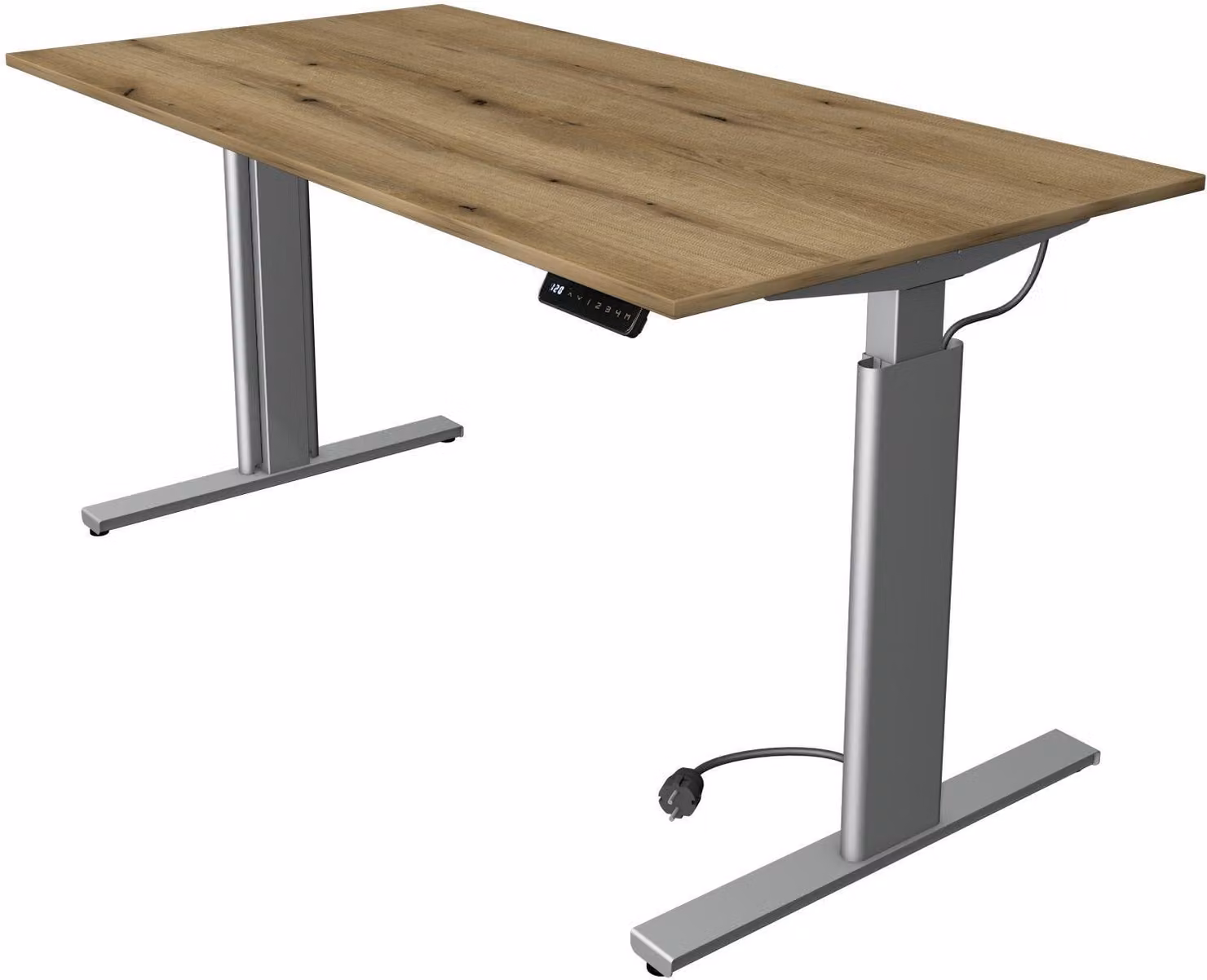Tavolo da salotto/da bar Move 3 LxPxH 160x80x72-120 cm argento/rovere