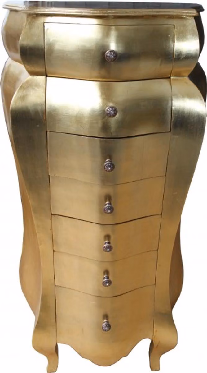 Comò Casa Padrino in stile barocco, color oro, aspetto antico, dimensioni 131 x 68 x 46 cm - Elegante mobile contenitore in stile antico