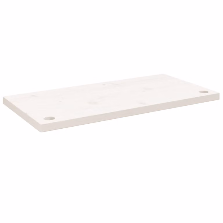 Piano Scrivania Bianco 80x40x2,5 cm in Legno Massello di Pino
