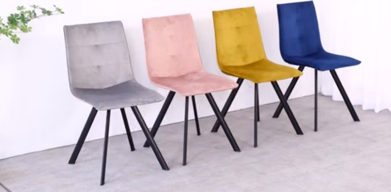 Sedia da pranzo set di 2 sedie da cucina imbottite seduta in velluto struttura in metallo grigio scuro