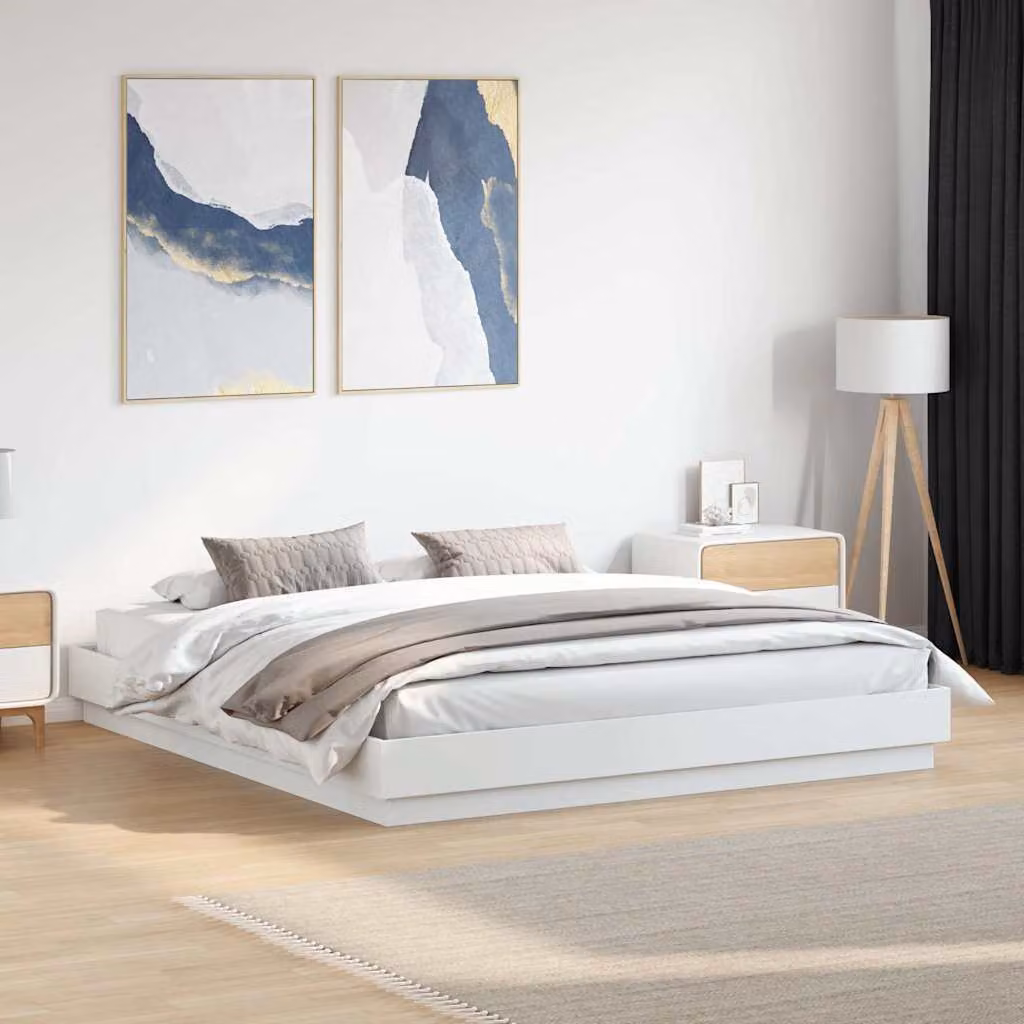 vidaXL Giroletto Bianco in Legno Multistrato 200x200 cm – 1