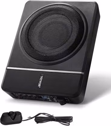 Subwoofer per auto VEVOR sottile con amplificatore integrato, potenza nominale RMS 120 W, colore nero