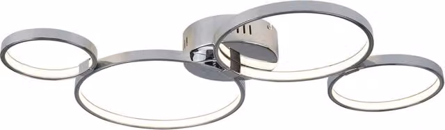 Plafoniera Moderno Solexa Acciaio Cromo Policarbonato Bianco Led 34,74W 3000K