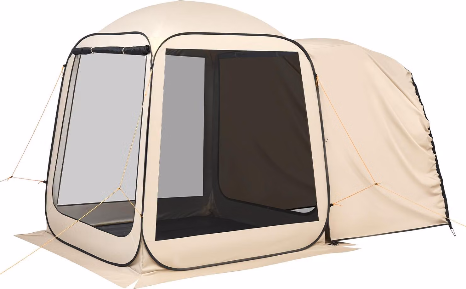 SucceBuy tenda da campeggio 182,88x182,88 cm, tenda pop-up per portellone SUV, tenda portatile per 4-6 persone con borsa per il trasporto, pareti laterali in rete, ideale per campeggio, giardino e attività all'aperto, beige