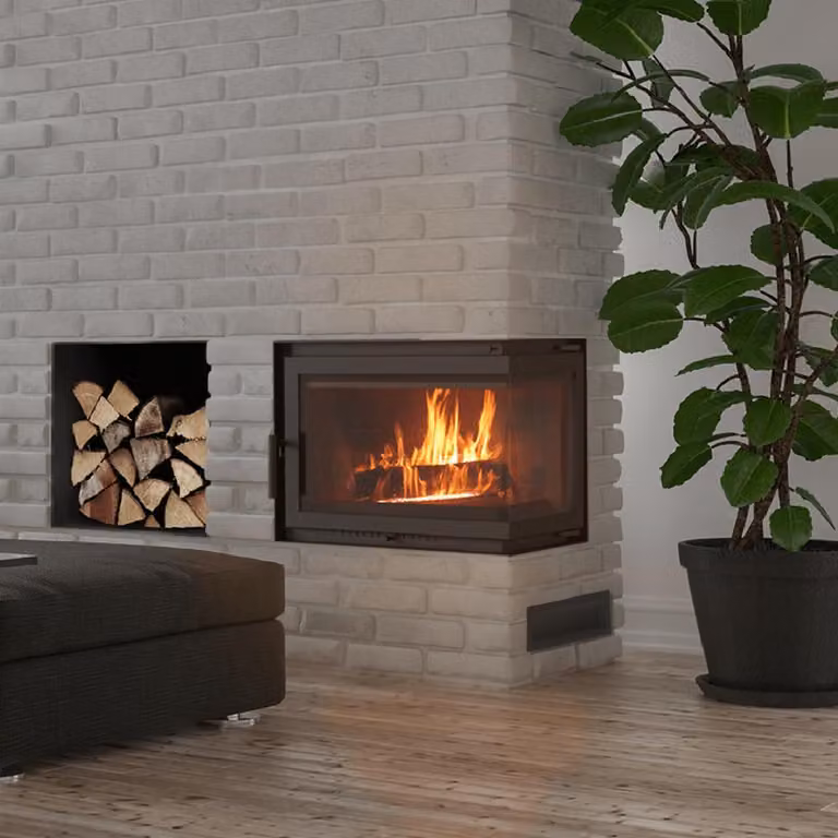 Inserto per caminetto in ghisa KRATKI SIMPLE destra 8 kW Ø 180