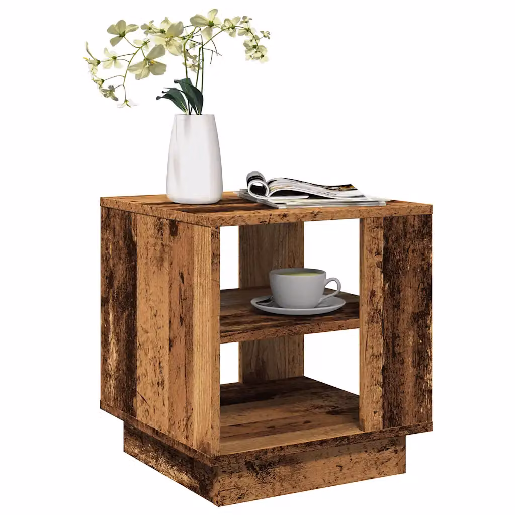 vidaXL Tavolino da Salotto in Legno Antico Marrone L/P/H: 40 x 40 x 43 cm