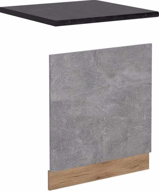 Pannello frontale R-Line Vicco in effetto Calcestruzzo e Rovere dorato con finitura Antracite, Larghezza: 60 cm