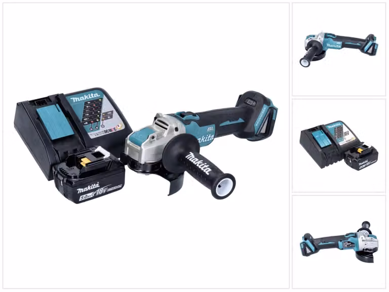 Smerigliatrice angolare a batteria Makita DGA 521 RT1X1 18 V 125 mm X-LOCK Brushless + 1 batteria ricaricabile 5,0 Ah + caricabatterie