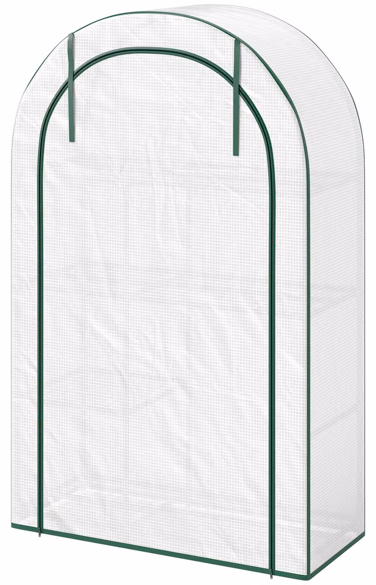 Mini serra a 4 piani per piante | Colore: bianco, verde | Dimensioni: 45x100x160 cm