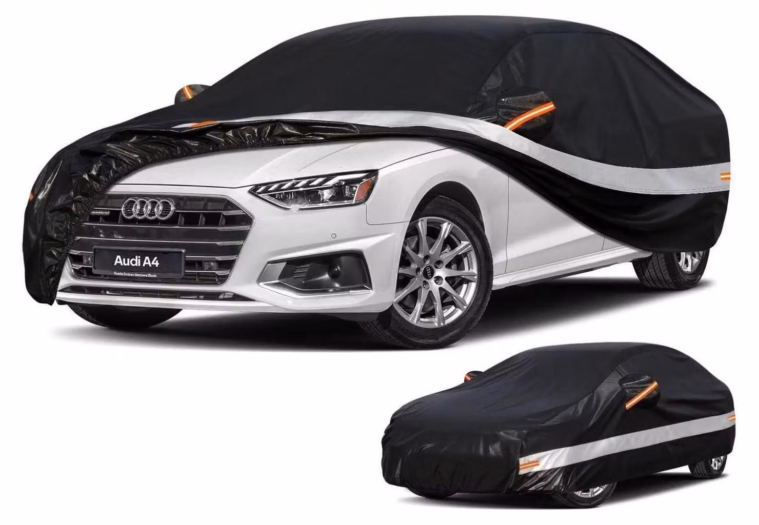 Copertura per auto compatibile con Audi A4, versione berlina e cabriolet, modelli B7, B8 e B9 (2007-2025). Impermeabile al 100%, protezione dai raggi UV, colore nero