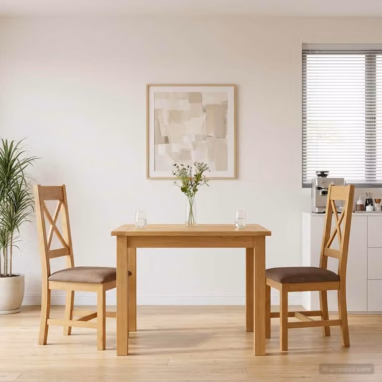 Set di 2 sedie da pranzo moderne vidaXL in legno di quercia massello grigio
