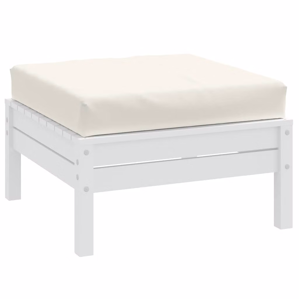 Cuscino per Pallet vidaXL in Tessuto Beige e Bianco, L 60 cm x P 60 cm x H 9,5 cm
