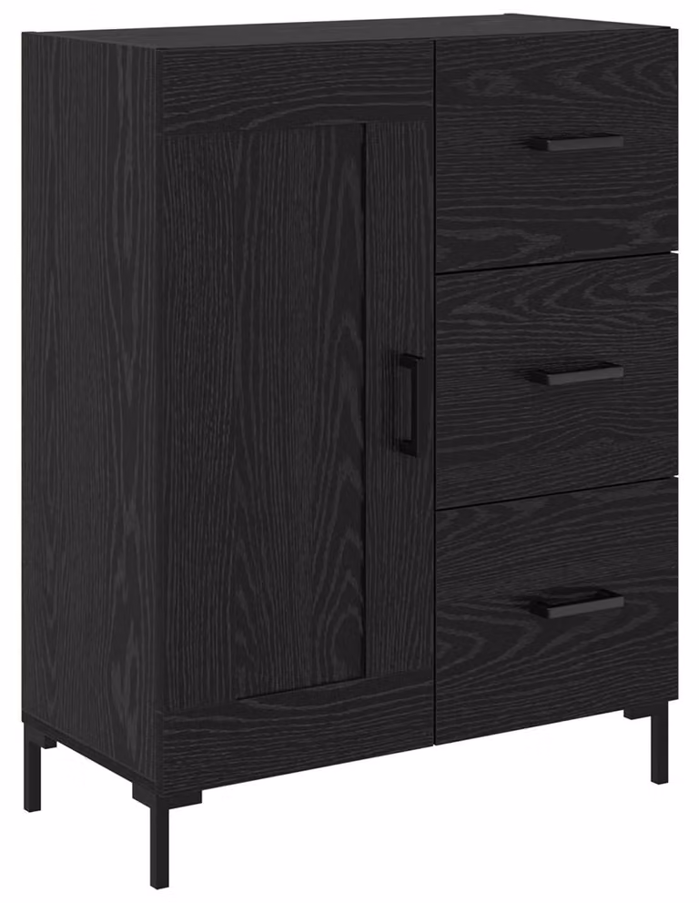 Credenza Rovere nero 69.5 x 34 x 90 cm Legno multistrato