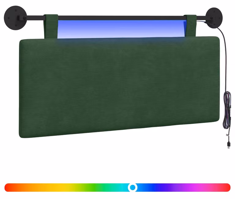 Testiera sospesa Con luce LED Verde Giungla Tessuto in Cords