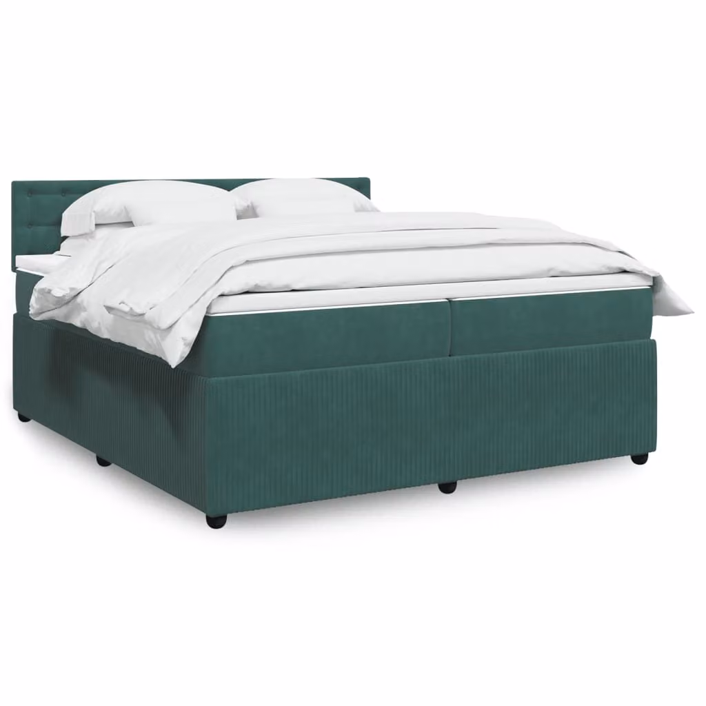 Maison Exclusive - Giroletto a Molle con Materasso Verde Scuro 200x200 cm Velluto