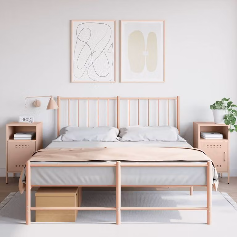 Set di 2 comodini vidaXL in metallo rosa L/P/H: 36 x 39 x 68 cm