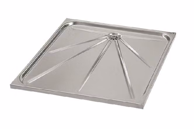 Sanela Docce in acciaio inox - Piatto doccia in acciaio inox 700x700 mm, antiscivolo SLSN 06