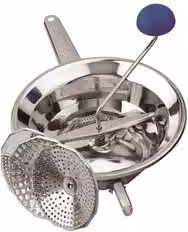 Passaverdura Omac Emanuel 2 in acciaio inox con 3 dischi, colore argento, L: 32 cm, P: 20 cm