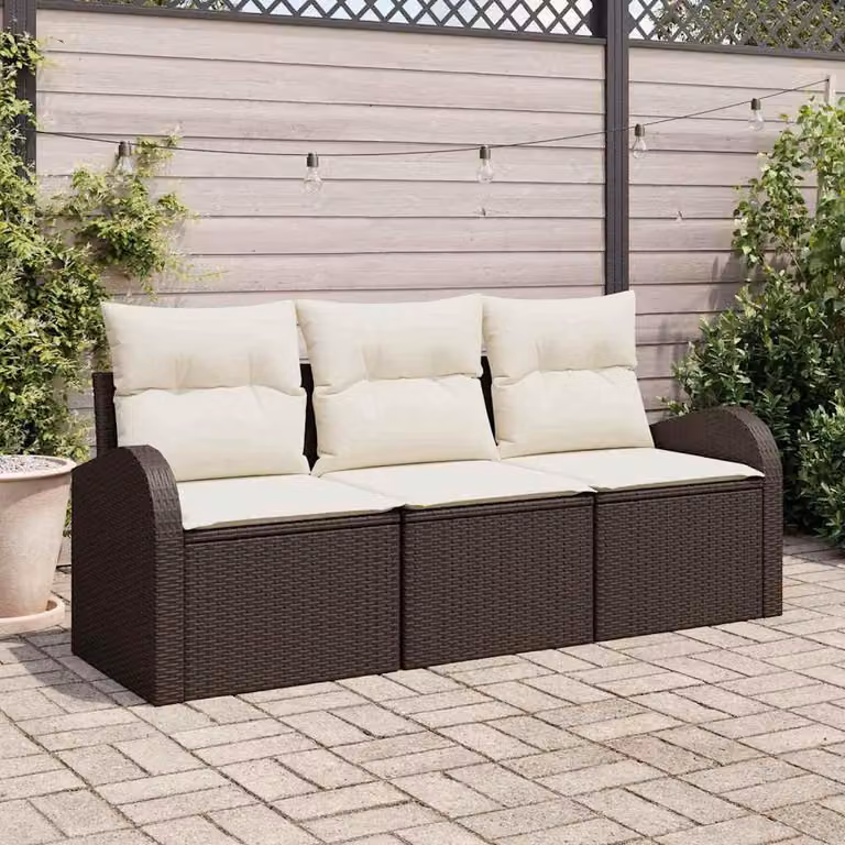 Maison Exclusive - Set Divano da Giardino Marrone polyrattan
