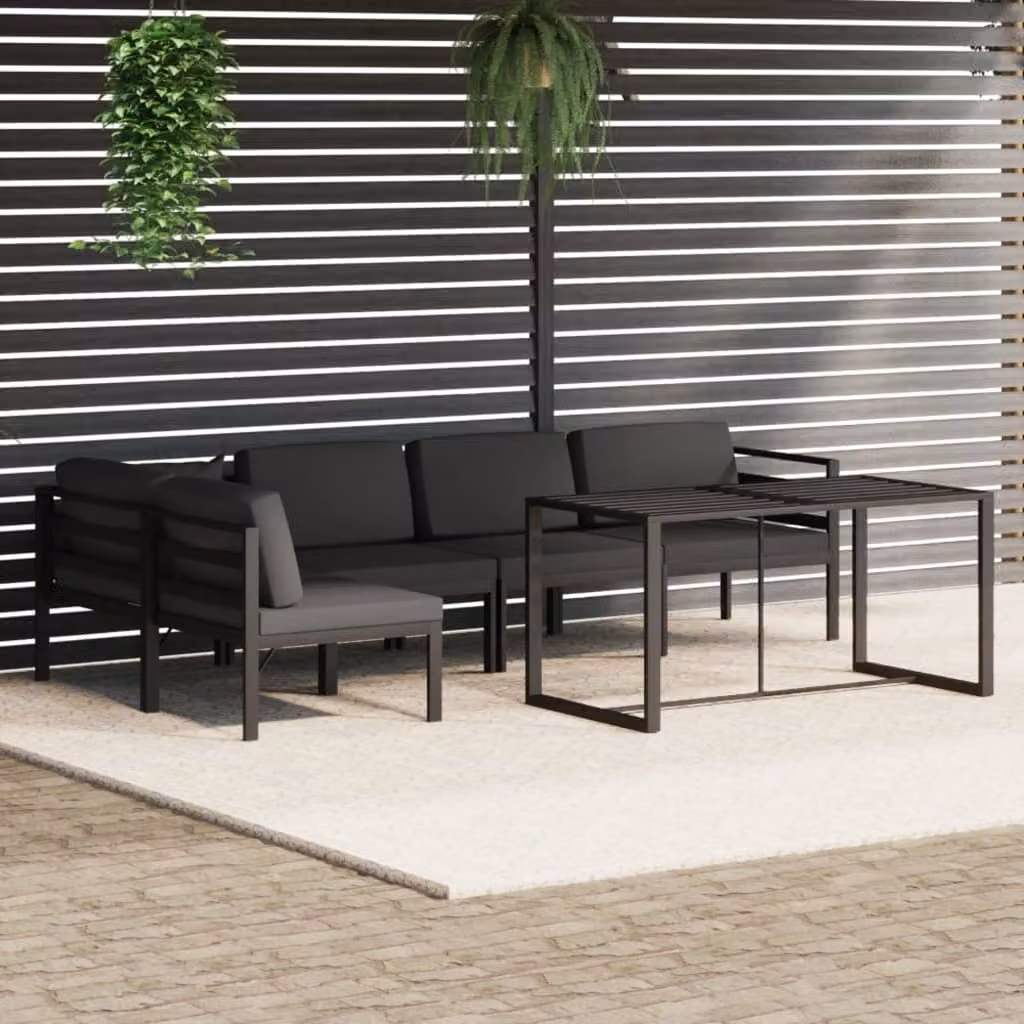 Maison Exclusive - Set Divani da Giardino 6 pz con Cuscini in Alluminio Antracite