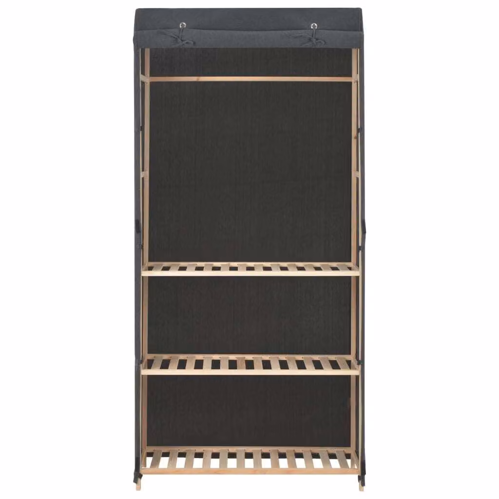 Armadio a 3 Ripiani Grigio 79x40x170 cm in Tessuto