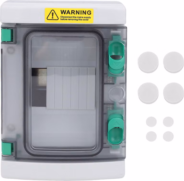 Scatola di derivazione impermeabile per esterni, collegamento elettrico, protezione IP66 con coperchio trasparente, 4 circuiti per uso industriale.